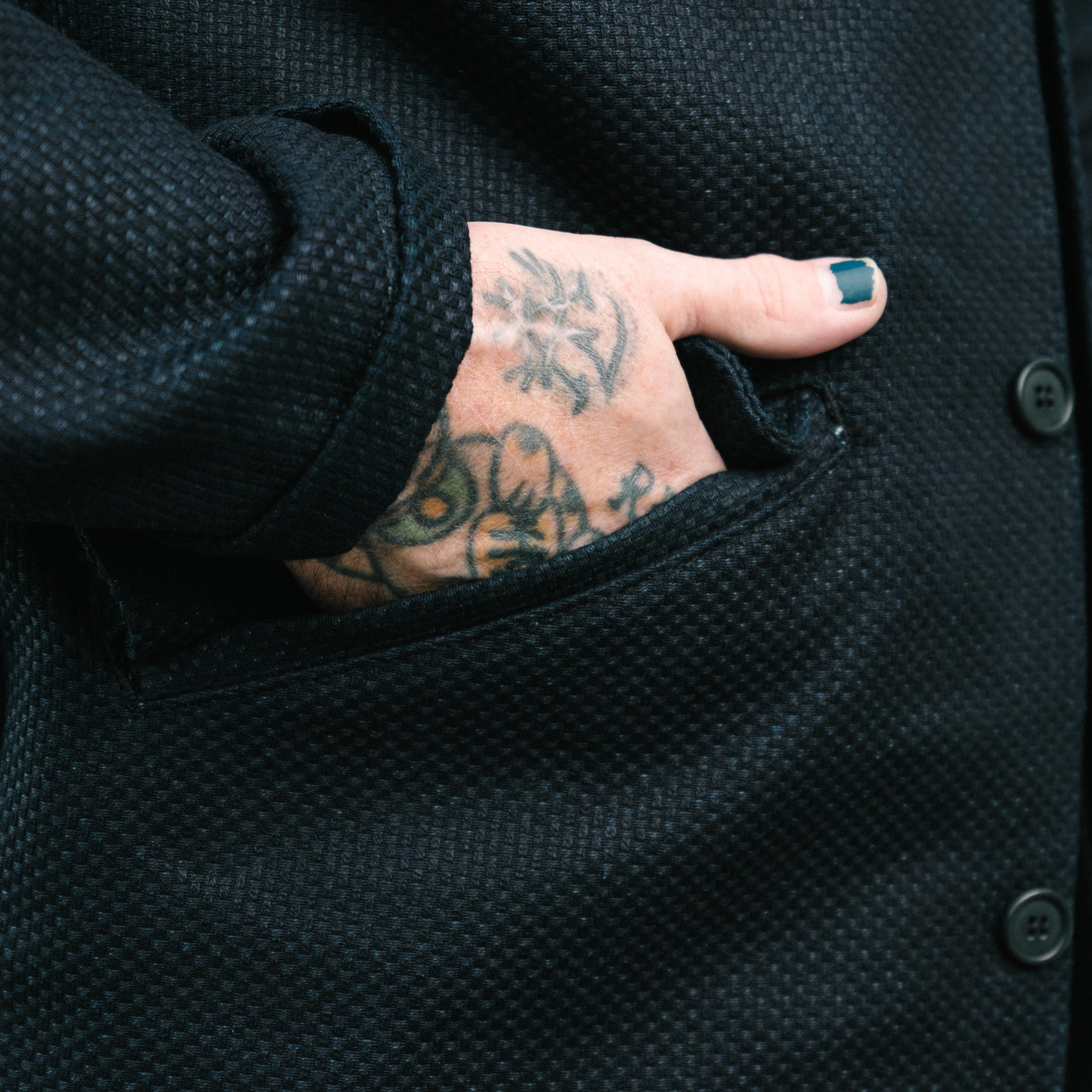 Rouge Territory x Snake Oil Provisions Sashiko Trench Coat Indigo