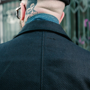 Rouge Territory x Snake Oil Provisions Sashiko Trench Coat Indigo