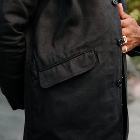 Rogue Territory Dry Wax Canvas Trench Coat Black FINAL SALE