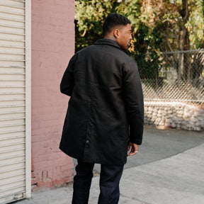 Rogue Territory Dry Wax Canvas Trench Coat Black FINAL SALE