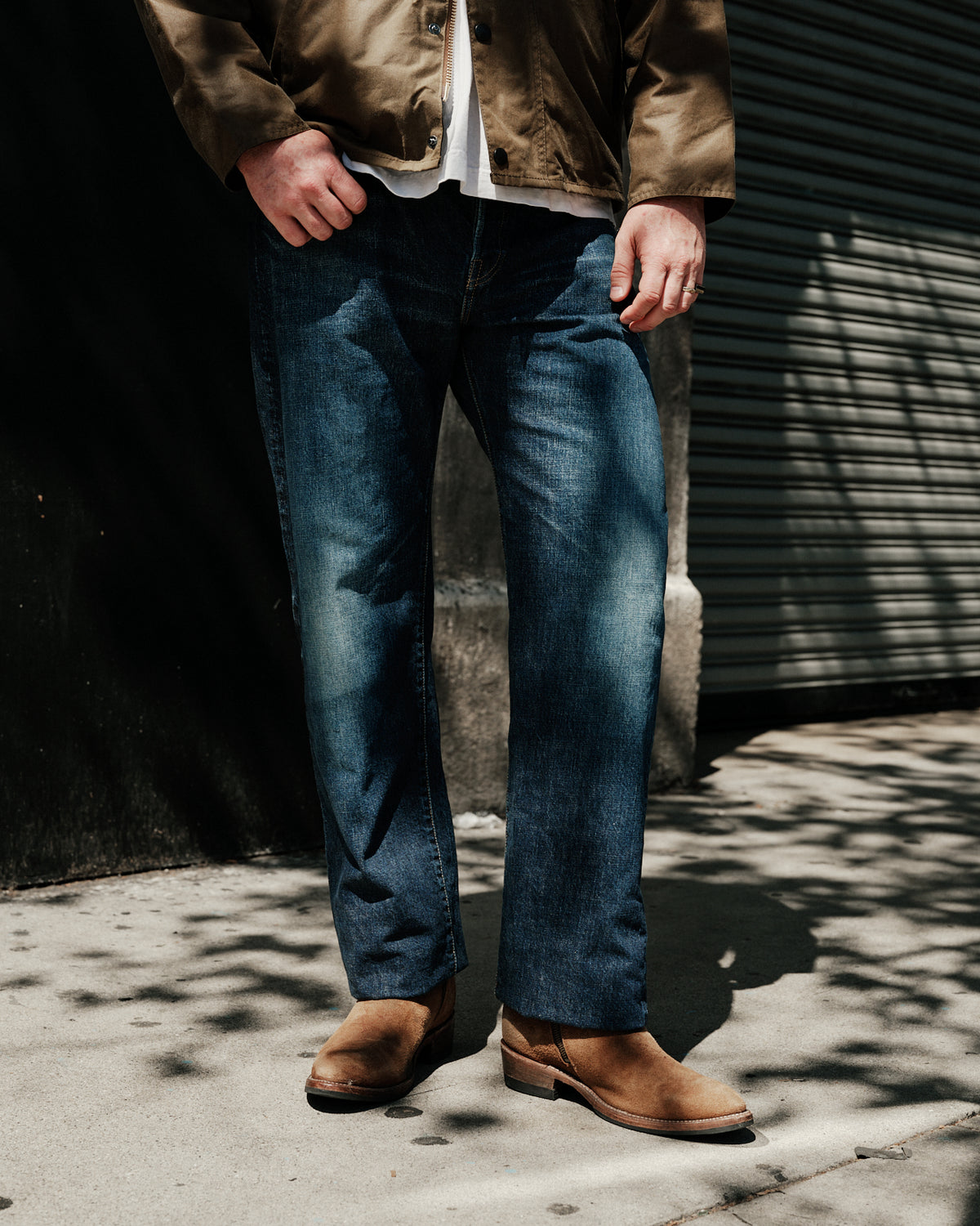 Omoto 0615 13.5oz Denim Relax Fit Button Fly 2 Years Washed