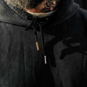 Schaeffer's Garment Hotel 20oz French Terry Worn & Bleached Black Hoodie