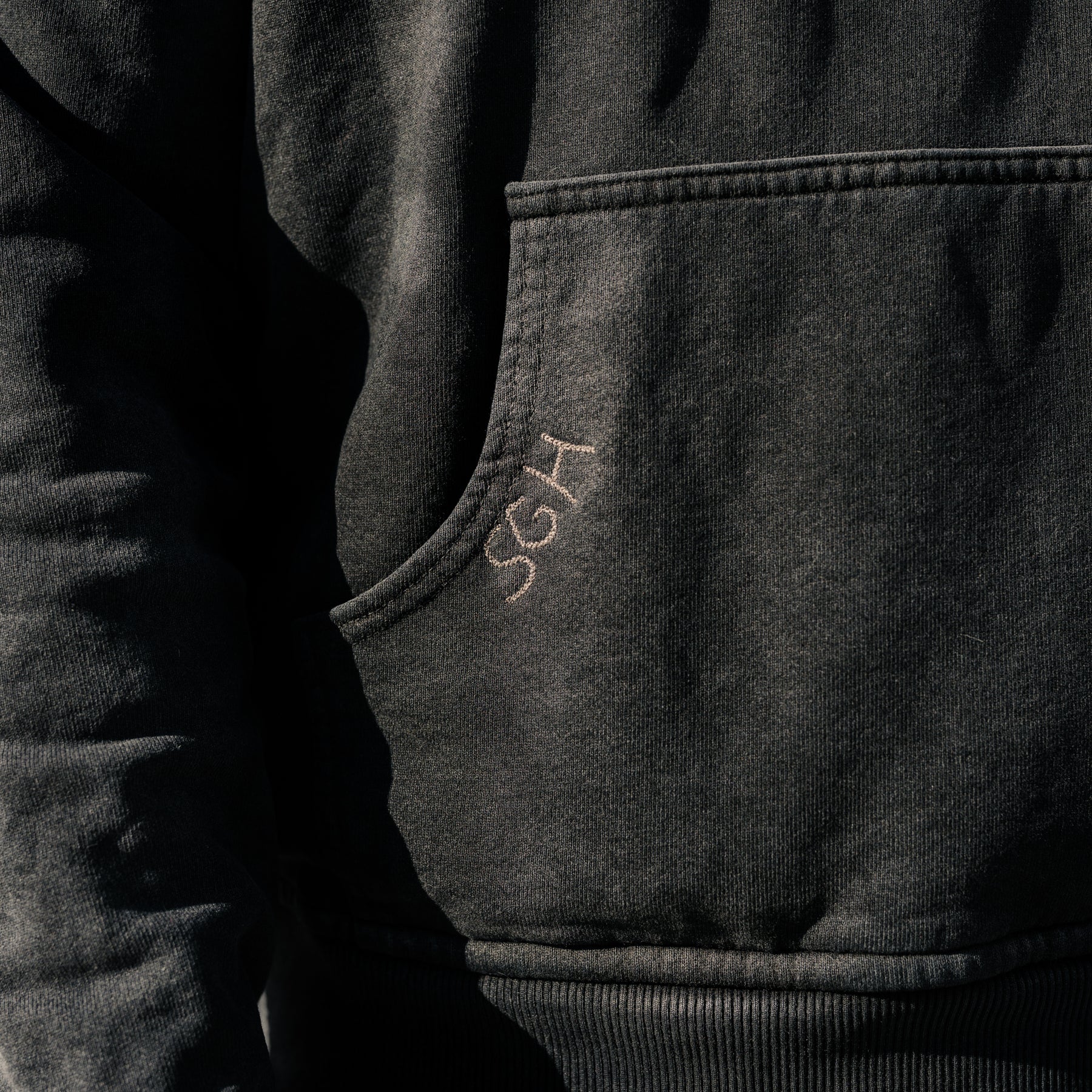 Schaeffer's Garment Hotel 20oz French Terry Worn & Bleached Black Hoodie