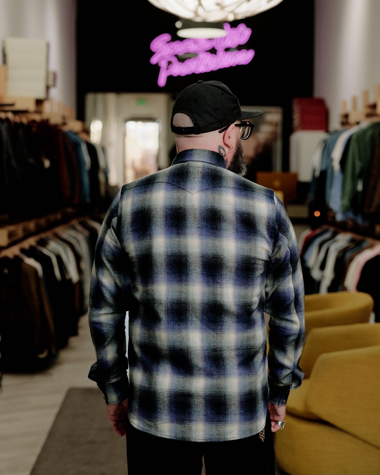 Rogue Territory Western Shirt Bluebell Brushed Plaid