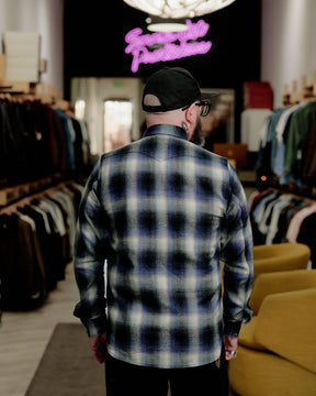 Rogue Territory Western Shirt Bluebell Brushed Plaid