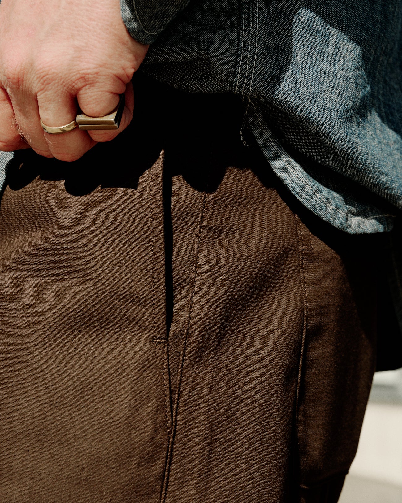 Rogue Territory Relaxed Trouser Selvedge Canvas Dyed Brown