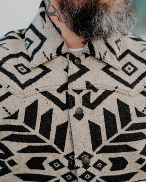 RRL Wool Western Sweater Jacket Black/ Cream