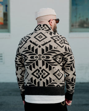RRL Wool Western Sweater Jacket Black/ Cream