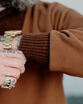 RRL Garment-Dyed Fleece Shawl Sweatshirt Tan