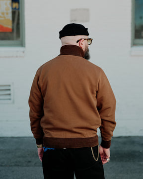 RRL Garment-Dyed Fleece Shawl Sweatshirt Tan