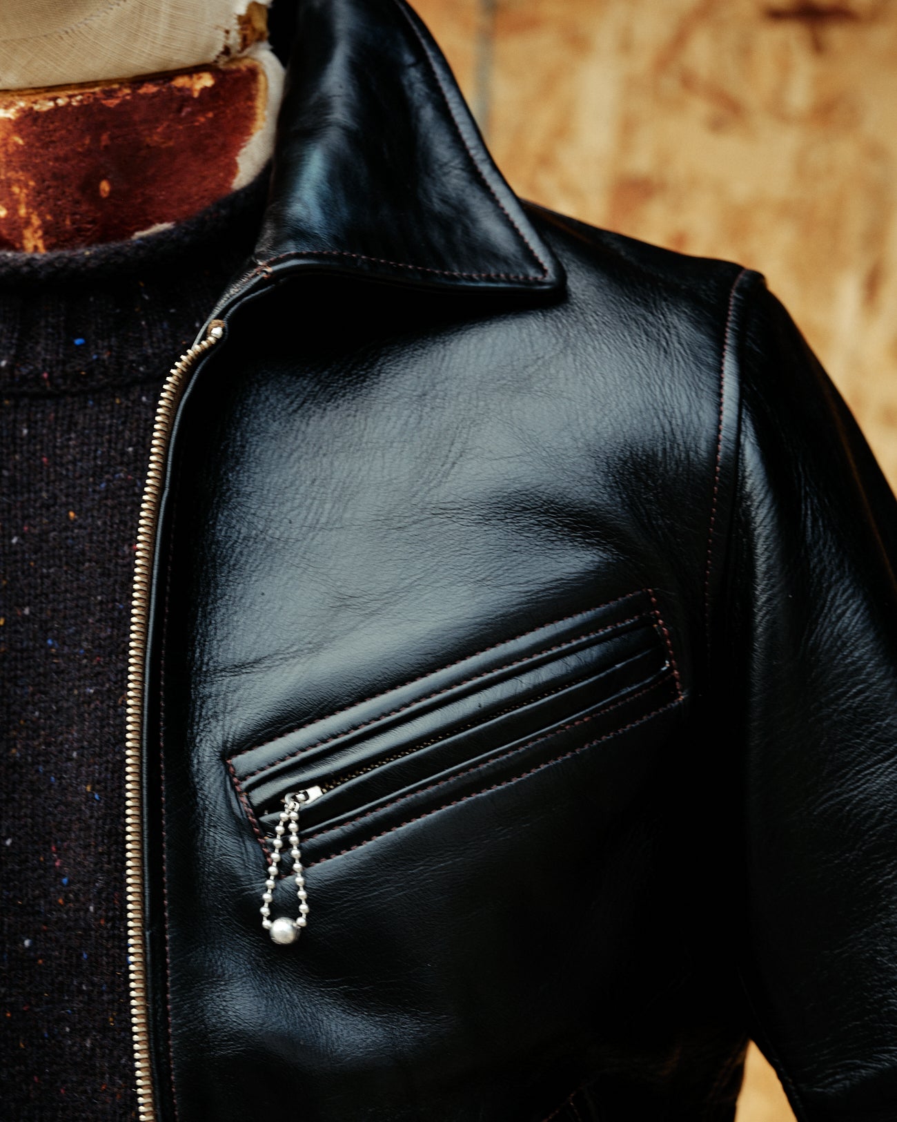 Double Helix Hugging The Curve Single Rider Jacket Black Teacore Horsehide