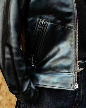 Double Helix Hugging The Curve Single Rider Jacket Black Teacore Horsehide