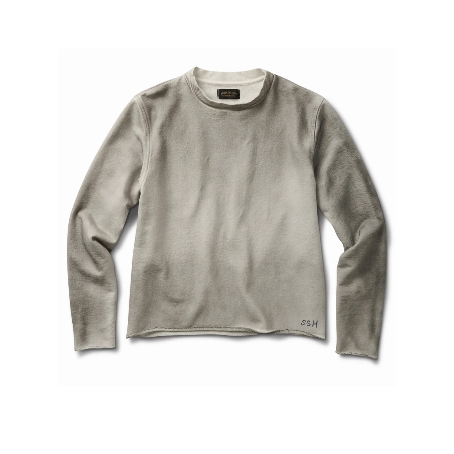 Schaeffer's Garment Hotel Raw Edge French Terry Crew Sweatshirt Dirty White