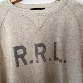 RRL Logo Fleece Sweatshirt Oatmeal Heather PRE-OWNED/ FINAL SALE