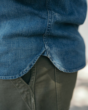 Full Count 4890HW-19 Denim Work Shirt Hand Wash Indigo Blue