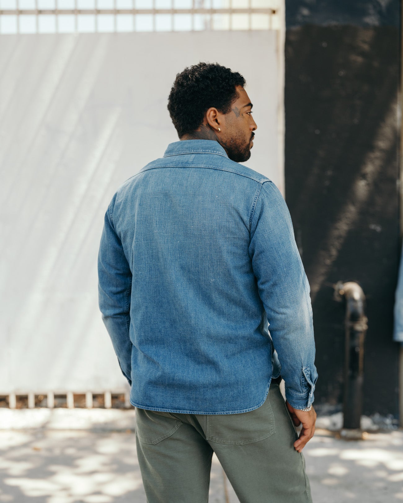 Full Count 4890HW-19 Denim Work Shirt Hand Wash Indigo Blue
