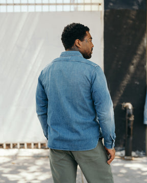 Full Count 4890HW-19 Denim Work Shirt Hand Wash Indigo Blue