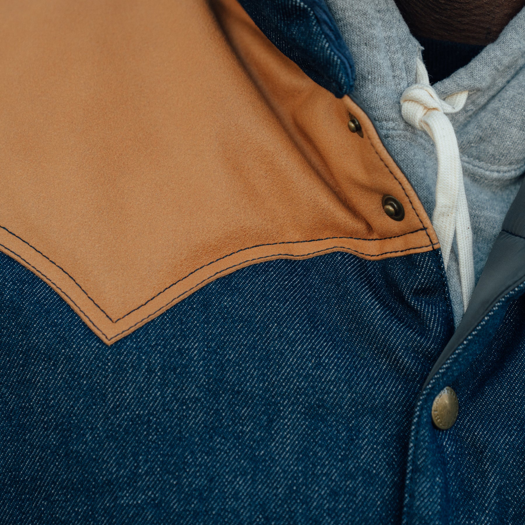 The Flat Head FN-OJ-DPV001 12.5oz Denim Puff Vest FINAL SALE