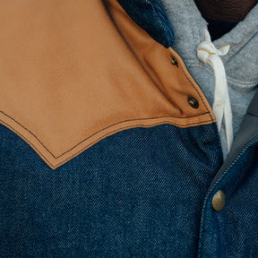 The Flat Head FN-OJ-DPV001 12.5oz Denim Puff Vest FINAL SALE