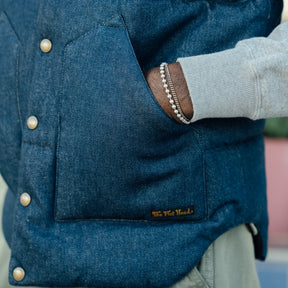 The Flat Head FN-OJ-DPV001 12.5oz Denim Puff Vest FINAL SALE