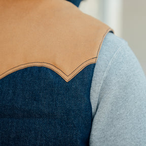 The Flat Head FN-OJ-DPV001 12.5oz Denim Puff Vest FINAL SALE