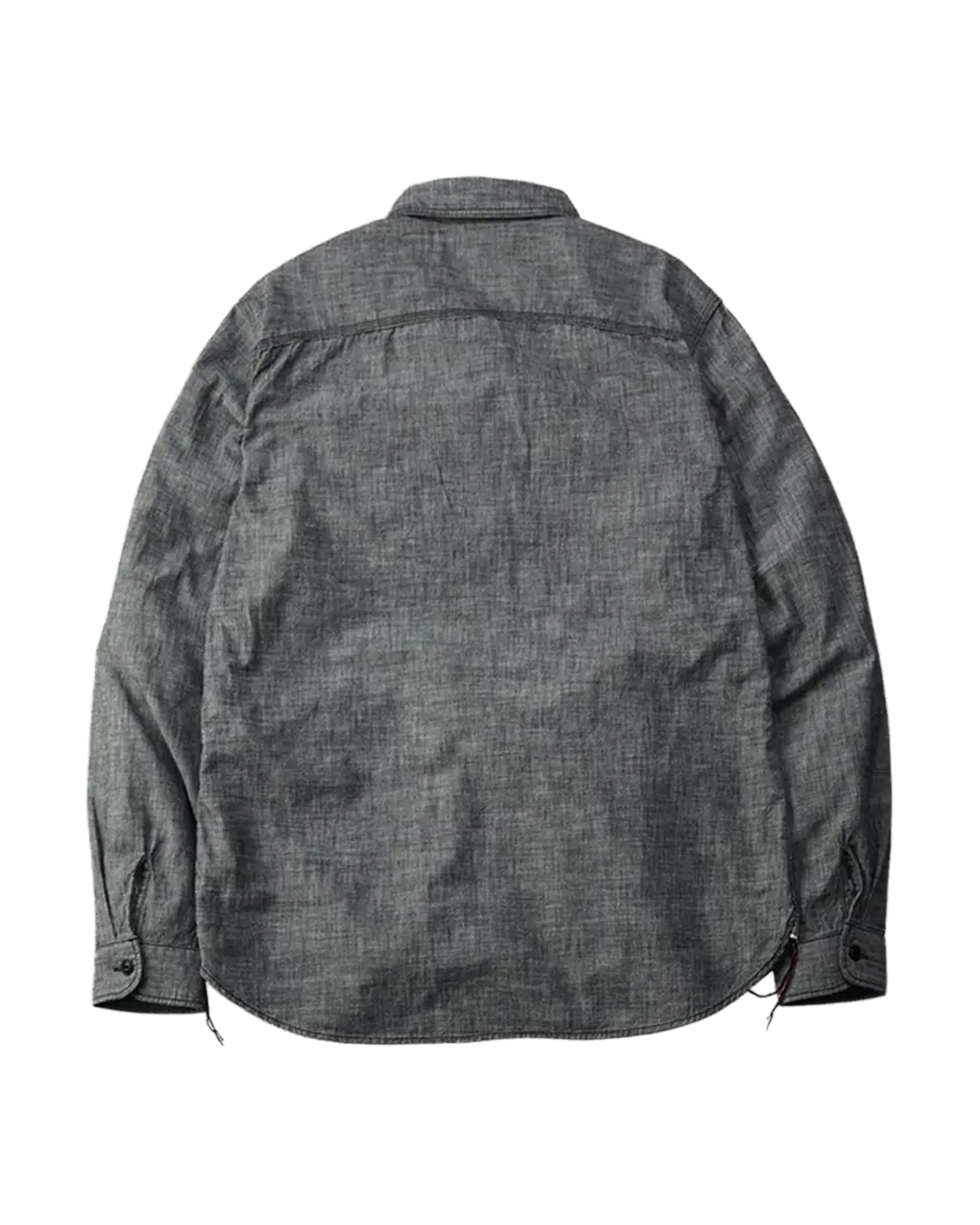The Flat Head FN-SCK-010L Long Sleeve Chambray Work Shirt Black