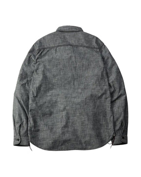 The Flat Head FN-SCK-010L Long Sleeve Chambray Work Shirt Black