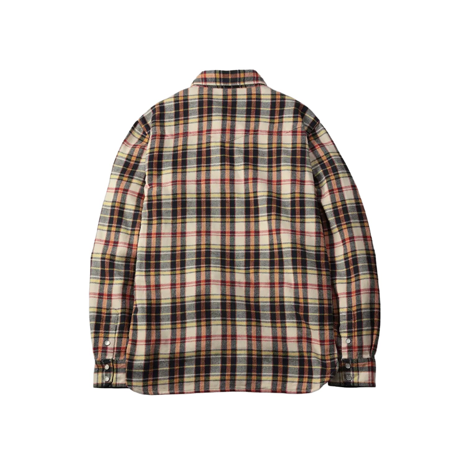 The Flat Head FN-SNW-014L Flannel Check Western Shirt Ivory x Black