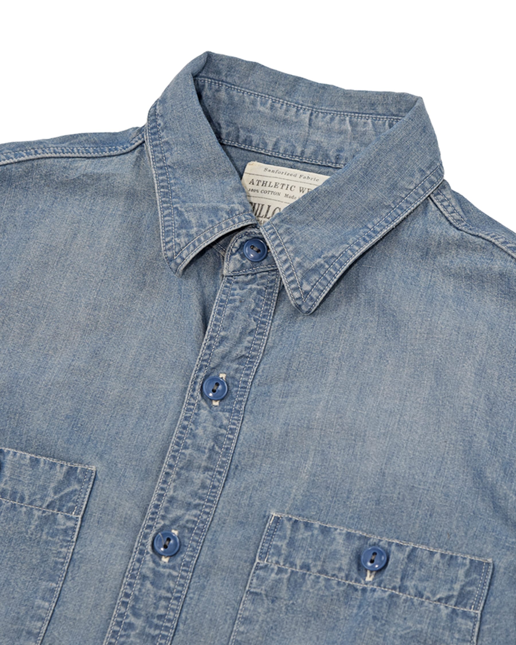 Full Count 4810HW-3 Chambray Shirt "Fade" Blue