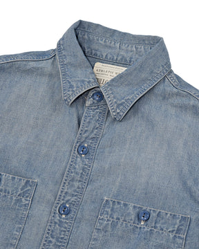 Full Count 4810HW-3 Chambray Shirt "Fade" Blue
