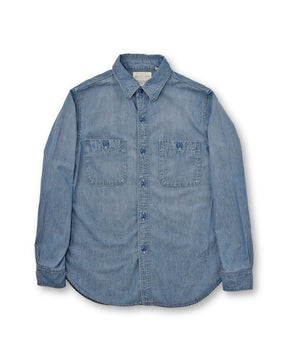 Full Count 4810HW-3 Chambray Shirt "Fade" Blue