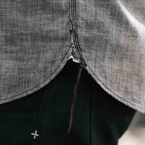 The Flat Head FN-SCK-010L Long Sleeve Chambray Work Shirt Black