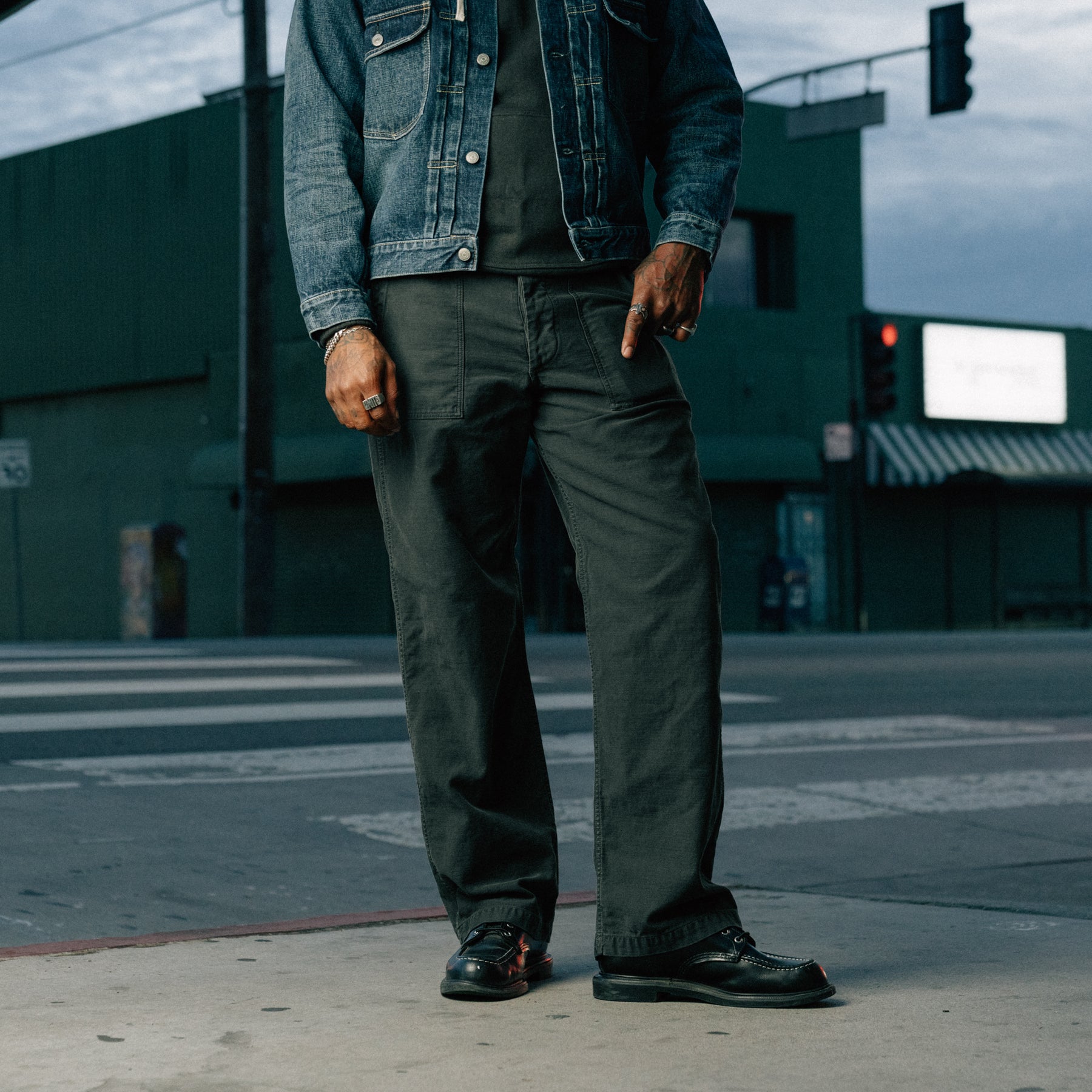 Full Count 1992-24A Utility Trousers Black
