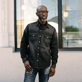 Imogene + Willie Hayes Washed Black Pearl Snap