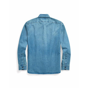 RRL Herringbone Twill Work Shirt Faded Indigo