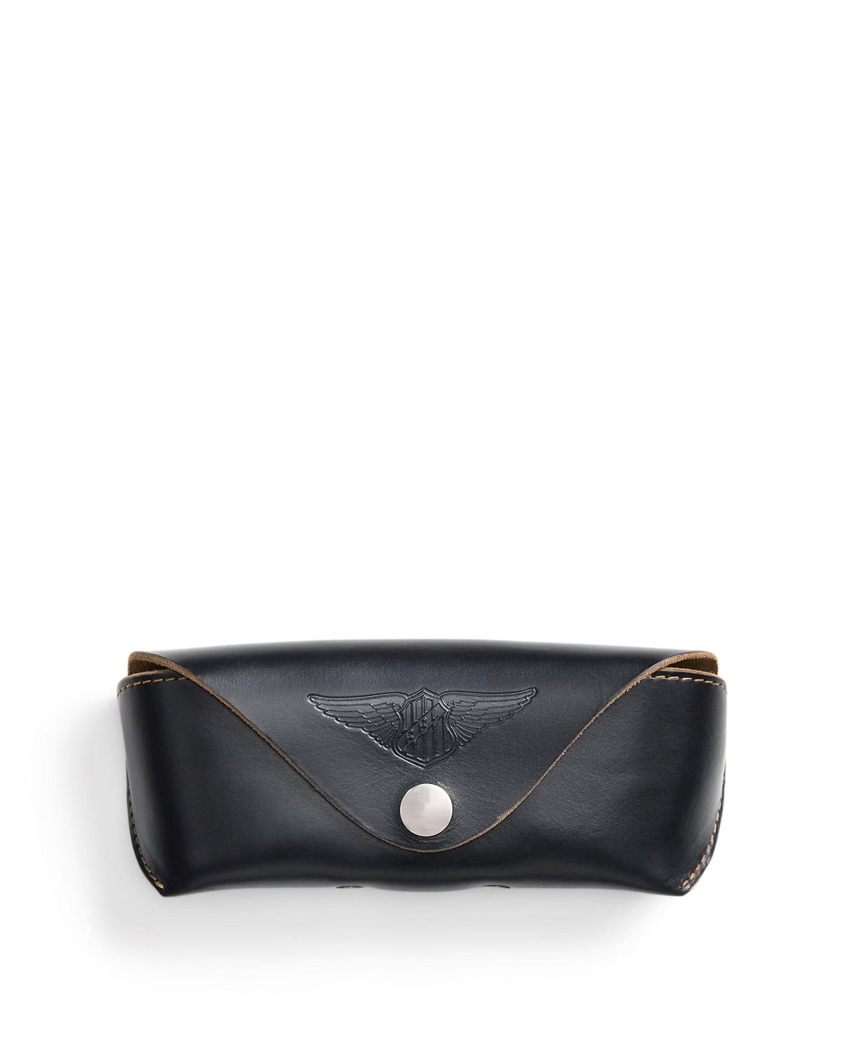 RRL Leather Eyeglass Case Black Over Brown