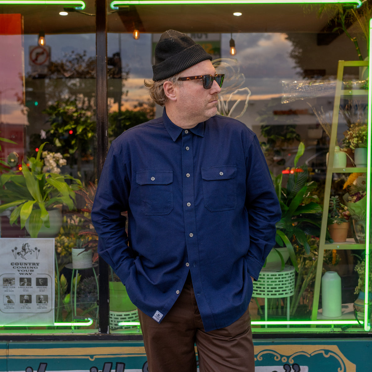 Momotaro Sashiko CPO Shirt Indigo FINAL SALE