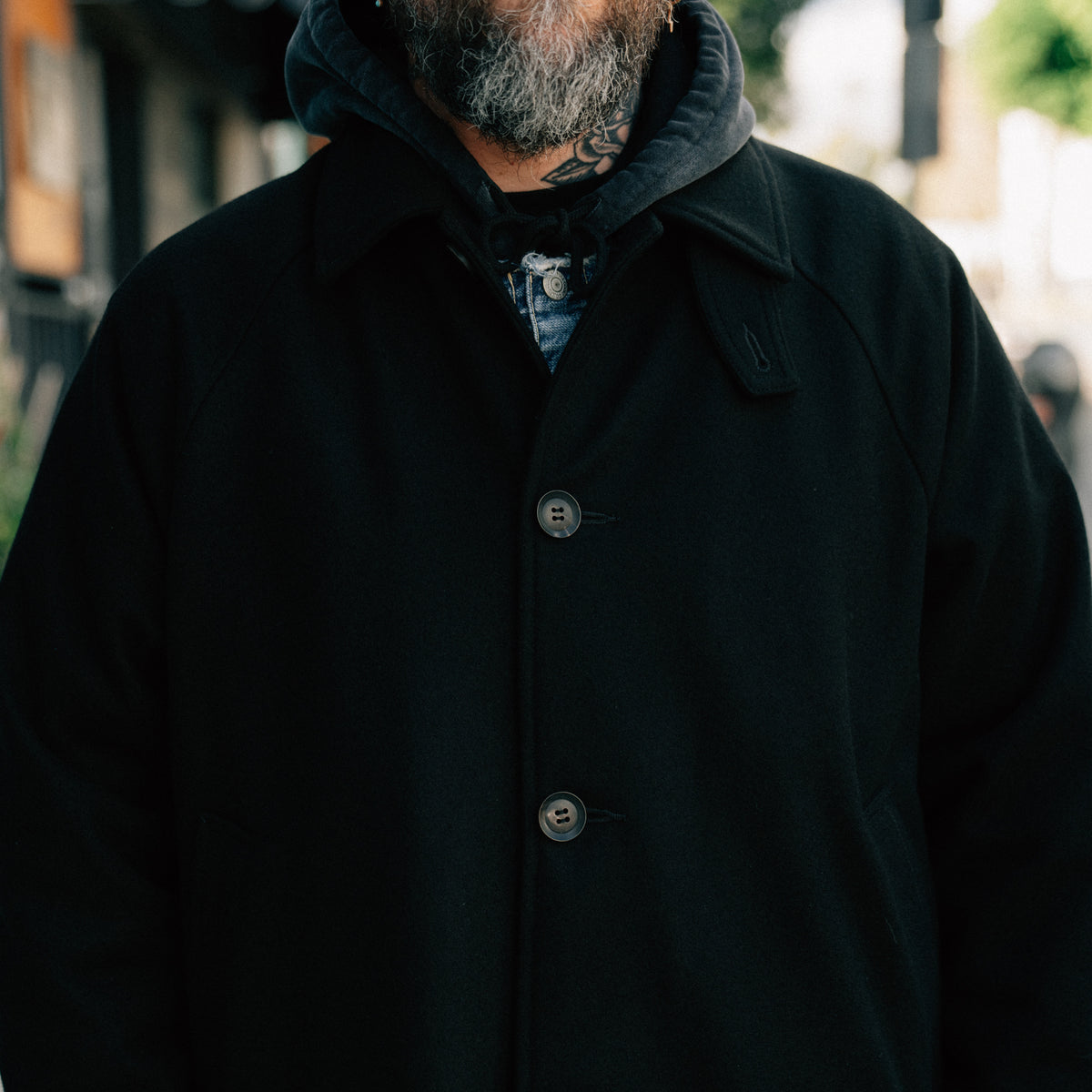 Momotaro MMOT6500 Melton Coat Black FINAL SALE