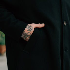 Momotaro MMOT6500 Melton Coat Black FINAL SALE