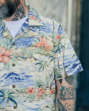 Polo Ralph Lauren Classic Fit Seersucker Camp Shirt Harbor Cove Palms FINAL SALE