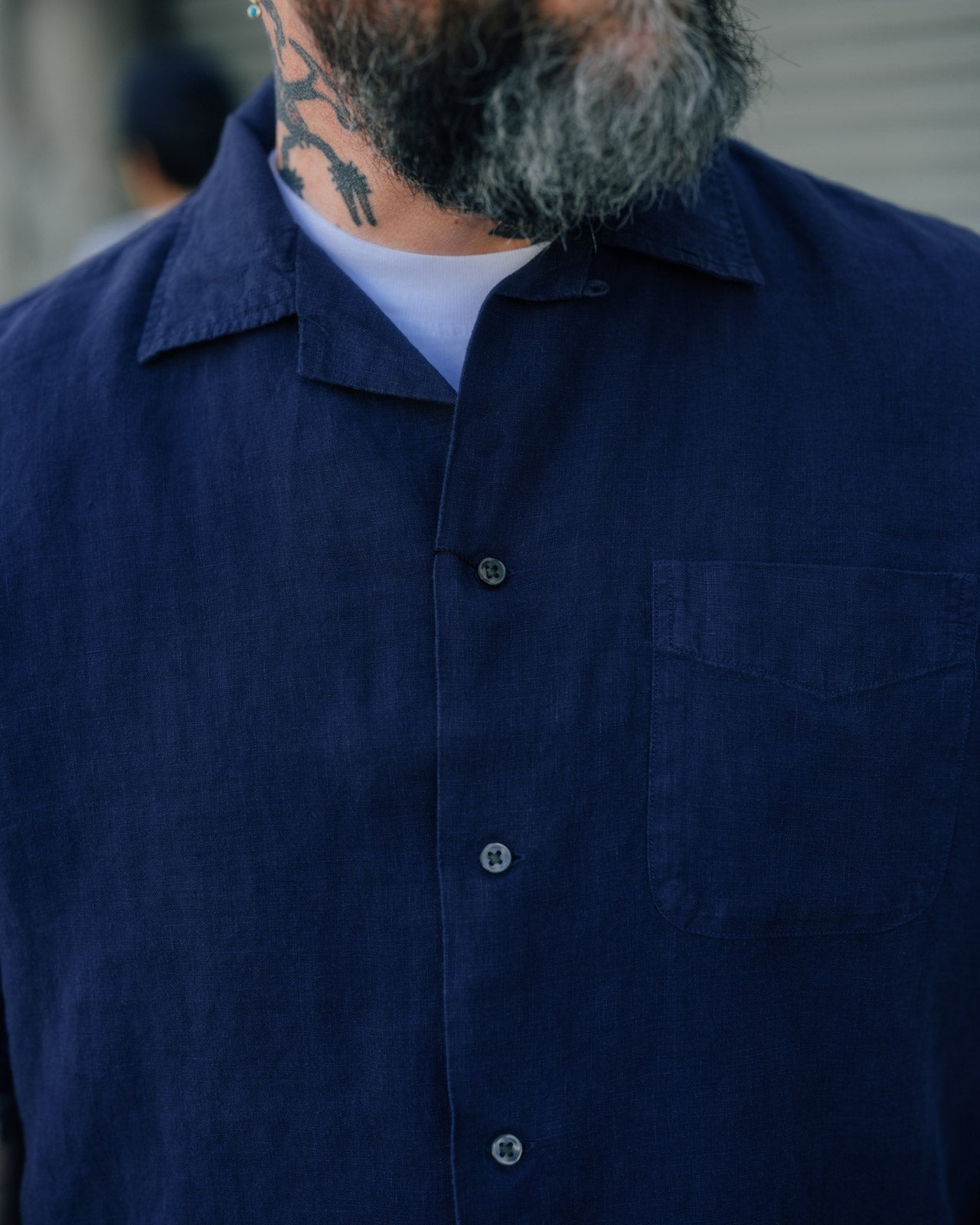 Polo Ralph Lauren Classic Fit Slub Linen Camp Shirt Newport Navy FINAL SALE