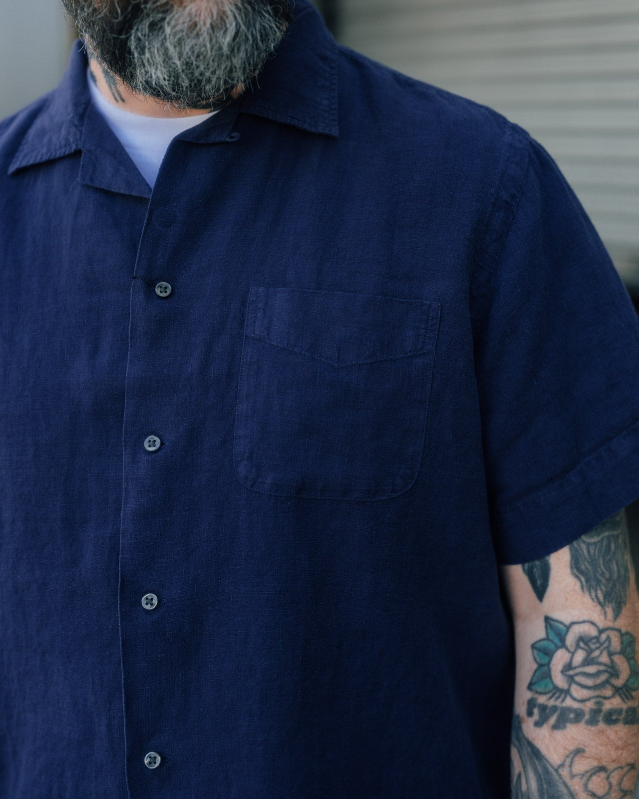 Polo Ralph Lauren Classic Fit Slub Linen Camp Shirt Newport Navy FINAL SALE