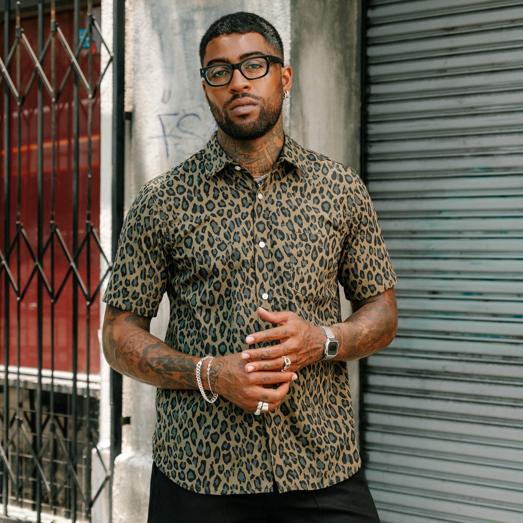 Rogue Territory Oxford Shirt Olive Cheetah Camo FINAL SALE