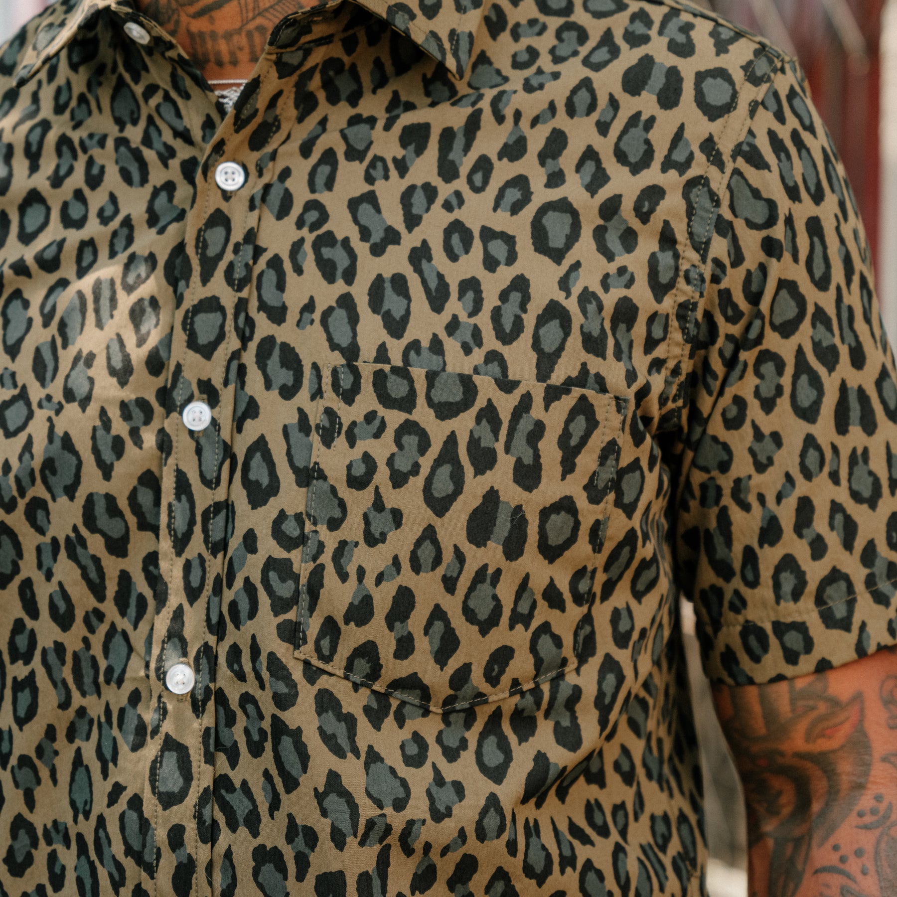 Rogue Territory Oxford Shirt Olive Cheetah Camo FINAL SALE