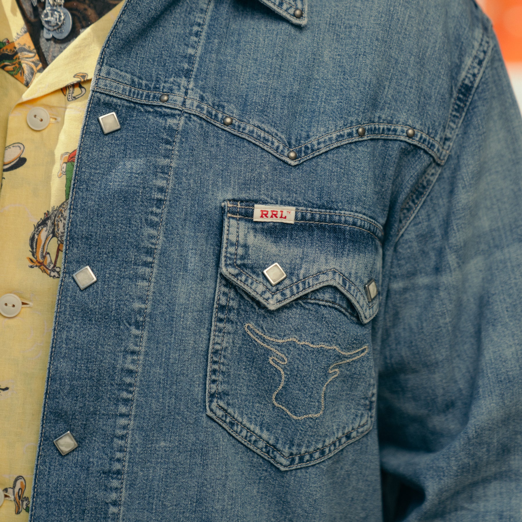 RRL Sawtooth Western 2x1 Denim Jacket Dillon Wash