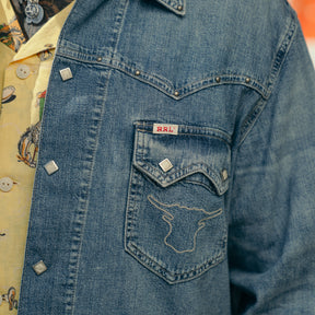 RRL Sawtooth Western 2x1 Denim Jacket Dillon Wash