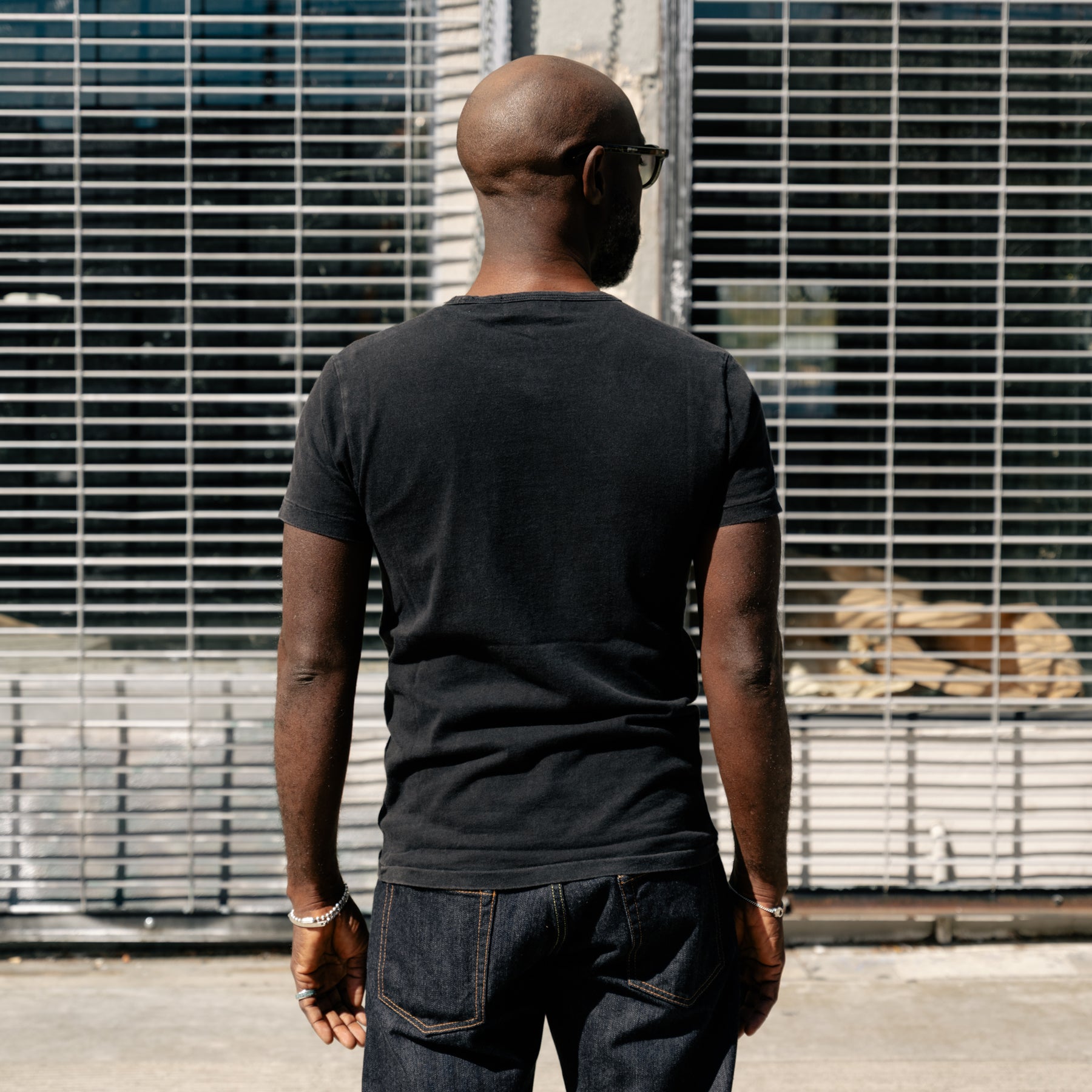 RRL Black Indigo Cotton Crewneck T-Shirt