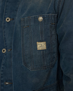 RRL Canvas Corduroy-Collar Engineer Jacket Faded Navy