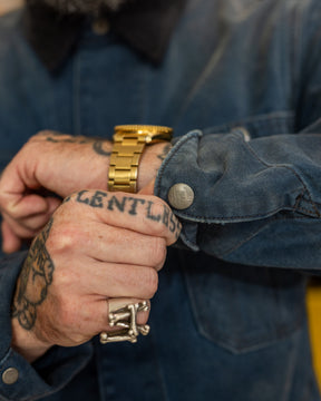 RRL Canvas Corduroy-Collar Engineer Jacket Faded Navy