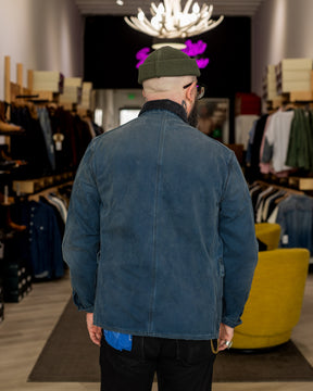RRL Canvas Corduroy-Collar Engineer Jacket Faded Navy